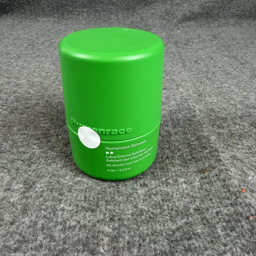 Humanrace Skincare Lotus Enzyme Exfoliator 71 ML 2.4 Oz Face Scrub Green Jar